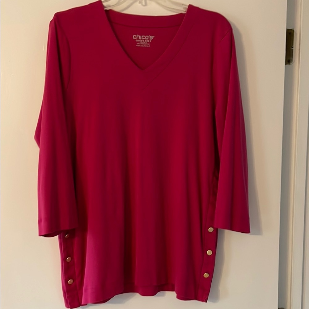 Chico's Pink 3/4 Sleeve Blouse
